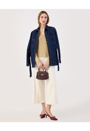 Saco Fino Tejido Cuello V Elegante   Para Mujer Café Patprimo