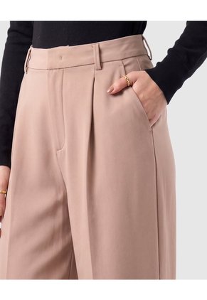 Pantalón Amplio De Pinzas Para Mujer  Para Mujer Café Patprimo