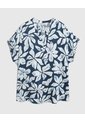 Blusa Estampada Con Cuello En V Para Mujer Curvy  Para Mujer Azul Patprimo de Patprimo