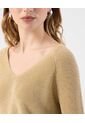 Saco Fino Tejido Cuello V Elegante   Para Mujer Café Patprimo de Patprimo