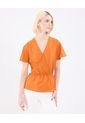 Blusa Para Mujer Manga Corta Color Naranja Marca Patprimo #30123473 de Patprimo
