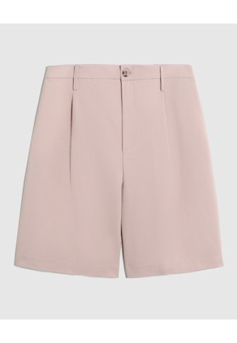 Bermuda Sastrera Con Pinzas Para Mujer Curvy  Para Mujer Rosa Patprimo Patprimo