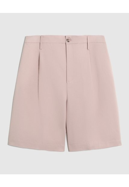 Bermuda Sastrera Con Pinzas Para Mujer Curvy  Para Mujer Rosa Patprimo
