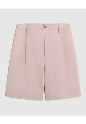 Bermuda Sastrera Con Pinzas Para Mujer Curvy Para Mujer Rosa Patprimo