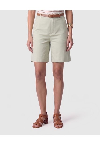 Bermuda Larga Unicolor Para Mujer  Para Mujer Verde Patprimo