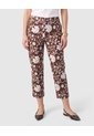 Pantalón Capri Estampado Para Mujer  Para Mujer Café Patprimo de Patprimo
