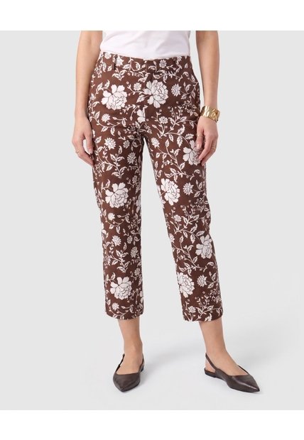 Pantalón Capri Estampado Para Mujer  Para Mujer Café Patprimo