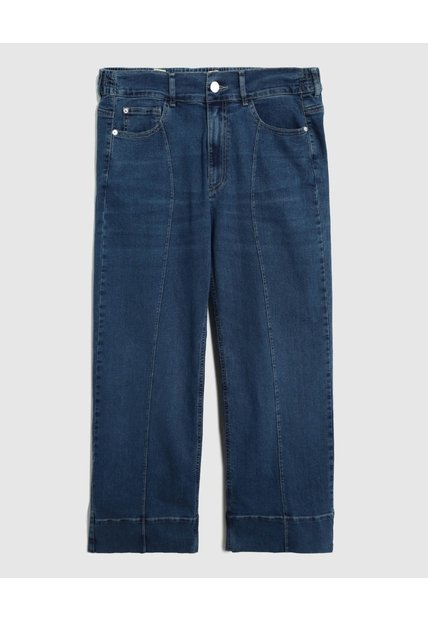 Jeans Straight Con Costuras Para Mujer Curvy  Para Mujer Azul Patprimo