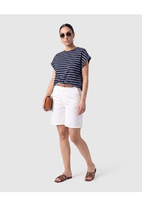 Bermuda Larga Unicolor Para Mujer Para Mujer Blanco Patprimo