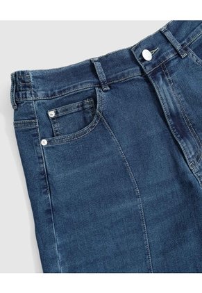 Jeans Straight Con Costuras Para Mujer Curvy Para Mujer Azul Patprimo