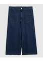 Jeans Culotte Con Bolsillos Frontales Para Mujer Curvy  Para Mujer Azul Patprimo de Patprimo