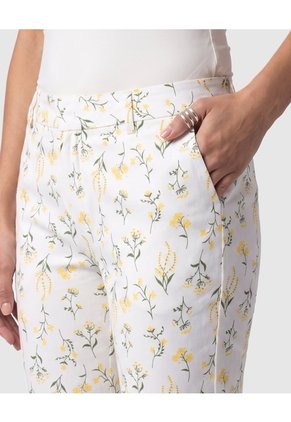 Pantalón Capri Unicolor Para Mujer  Para Mujer Blanco Patprimo