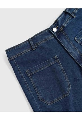 Jeans Culotte Con Bolsillos Frontales Para Mujer Curvy Para Mujer Azul Patprimo