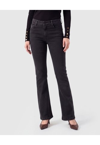 Jeans De Corte Flare Para Mujer  Para Mujer Negro Patprimo Patprimo