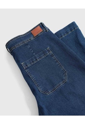 Jeans Culotte Con Bolsillos Frontales Para Mujer Curvy Para Mujer Azul Patprimo