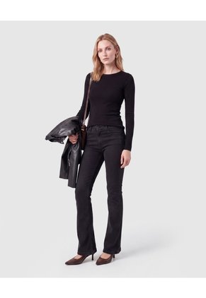 Jeans De Corte Flare Para Mujer Para Mujer Negro Patprimo