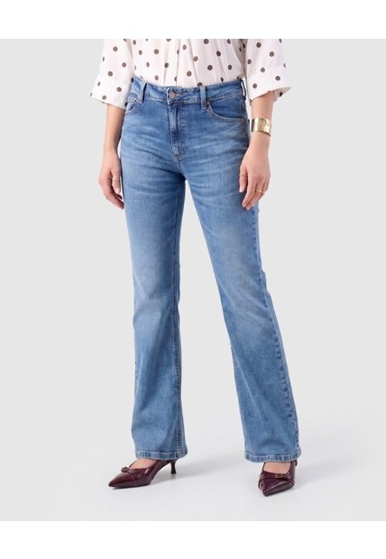 Jeans De Corte Flare Para Mujer  Para Mujer Azul Patprimo