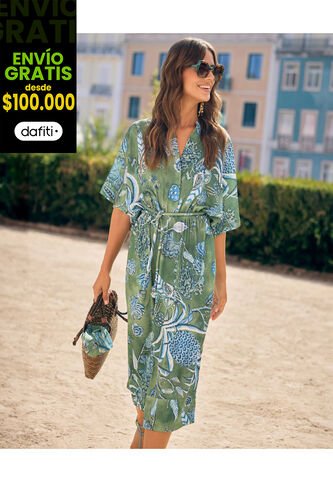 Vestido Para Mujer Manga Corta Color Verde  Marca Patprimo #30170992 Patprimo