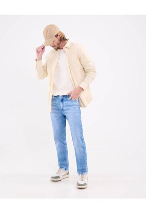Camisa Para Hombre Manga Larga Sin Bolsillo Cuello Italiano Color Beige Marca Patprimo #44012582