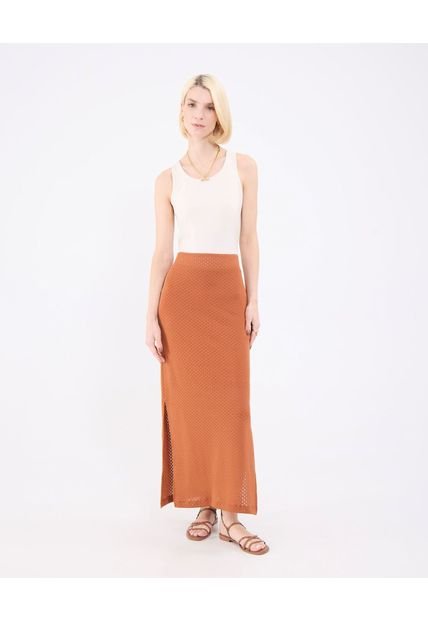 Falda Para Mujer Medio Color Naranja Marca Patprimo #30140398