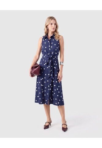 Vestido Camisero Sin Mangas Para Mujer  Para Mujer Azul Patprimo Patprimo