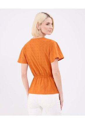 Blusa Para Mujer Manga Corta Color Naranja Marca Patprimo #30123473