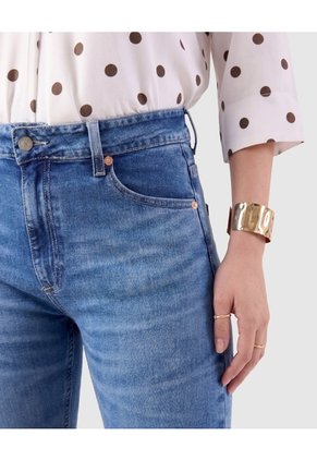 Jeans De Corte Flare Para Mujer Para Mujer Azul Patprimo