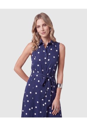 Vestido Camisero Sin Mangas Para Mujer  Para Mujer Azul Patprimo