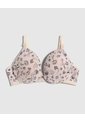 Brasier Media Copa Estampado   Para Mujer Beige Patprimo de Patprimo