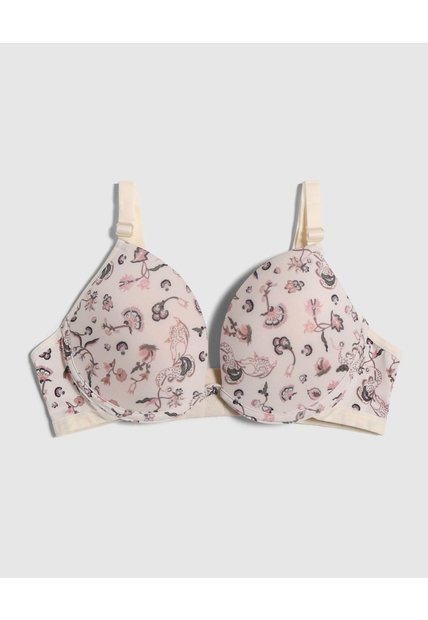 Brasier Media Copa Estampado   Para Mujer Beige Patprimo