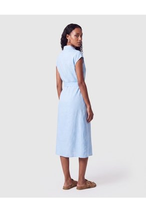 Vestido Camisero Midi Para Mujer Para Mujer Azul Patprimo