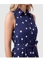 Vestido Camisero Sin Mangas Para Mujer  Para Mujer Azul Patprimo de Patprimo