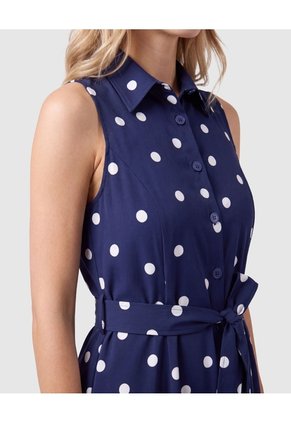 Vestido Camisero Sin Mangas Para Mujer  Para Mujer Azul Patprimo