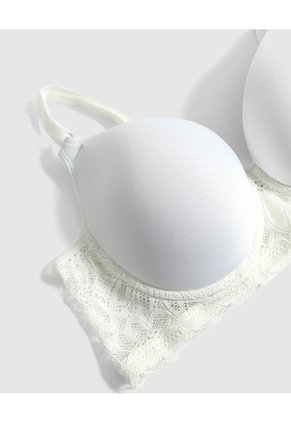 Brasier Con Detalles De Encaje Para Mujer  Para Mujer Blanco Patprimo