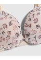Brasier Media Copa Estampado   Para Mujer Beige Patprimo de Patprimo