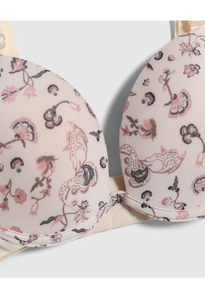 Brasier Media Copa Estampado Para Mujer Beige Patprimo