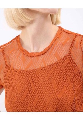 Camiseta Para Mujer Manga Corta Cuello Redondo Color Naranja Marca Patprimo #30093704