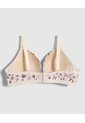 Brasier Media Copa Estampado   Para Mujer Beige Patprimo de Patprimo
