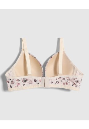 Brasier Media Copa Estampado Para Mujer Beige Patprimo