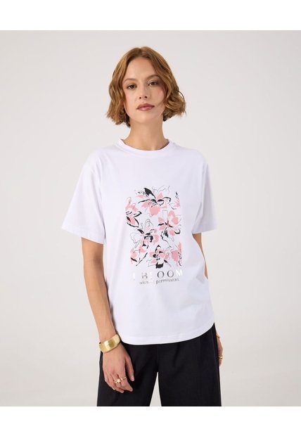 Camiseta Estampada   Para Mujer Blanco Patprimo