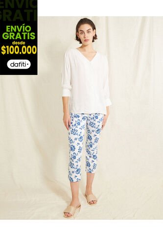 Pantalón Para Mujer 5 Bolsillos Color Azul Oscuro Marca Patprimo #30071547 Patprimo