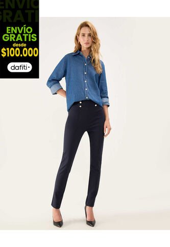 Leggins Para Mujer Medio Color Azul  Marca Patprimo #30230811 Patprimo