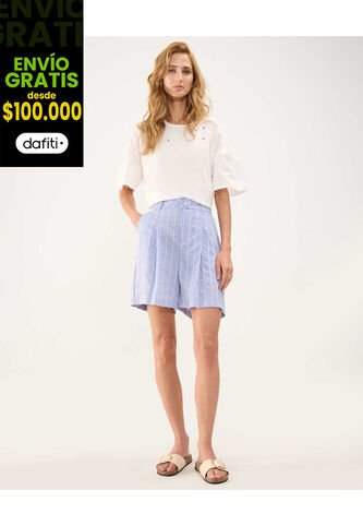 Short Para Mujer  Color Azul Claro Marca Patprimo #30190071 Patprimo