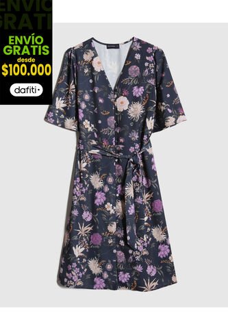 Vestido Para Mujer Manga Corta Color Azul Oscuro Marca Patprimo #30170986 Patprimo