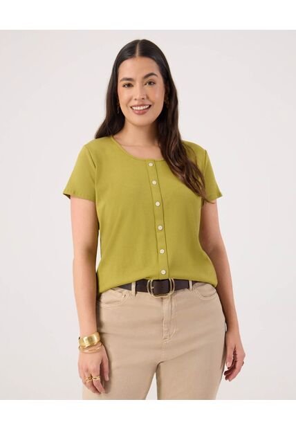 Camiseta Para Mujer Manga Corta Cuello Redondo Color Verde Marca Patprimo #14091442