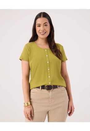 Camiseta Para Mujer Manga Corta Cuello Redondo Color Verde Marca Patprimo #14091442