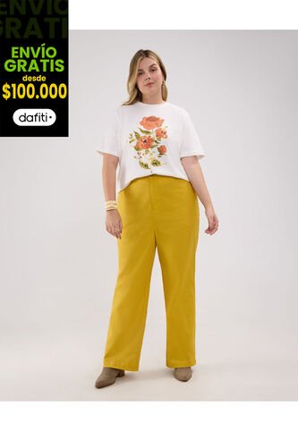 Pantalón Para Mujer  Color Amarillo  Marca Patprimo #14070709 Patprimo