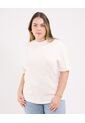 Camiseta Para Mujer Manga Corta Cuello Redondo Color Crema Marca Patprimo #14091425 de Patprimo