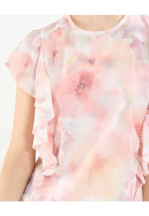 Blusa Estampada Con Boleros  Para Mujer Rosa Patprimo
