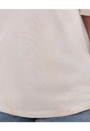 Camiseta Para Mujer Manga Corta Cuello Redondo Color Crema Marca Patprimo #14091425